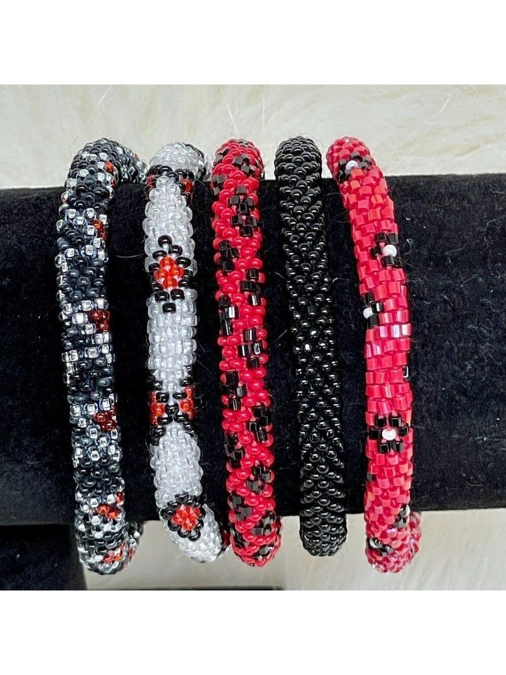 HAND CRAFTED in Nepal Beaded Bracelets (set of 5) #670 - Picture 4 of 5